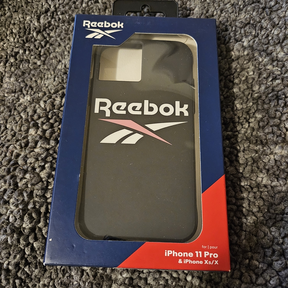 Reebok Black and Pink Phone Case for iPhone 11 Pro/Xs/X